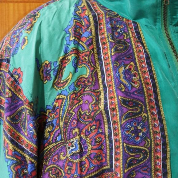 Great Cavalier Vintage Retro Green Mandala Silk Pant Suit Small - Picture 9 of 16